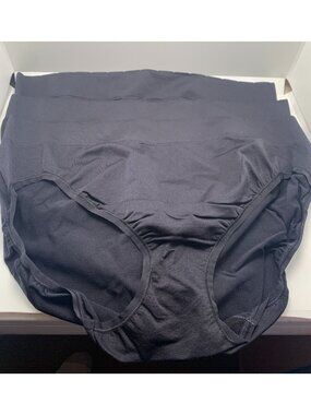 Vanity Fair Ladies 3-Pack Black Nylon & Spandex Mid-Rise Brief Underwear